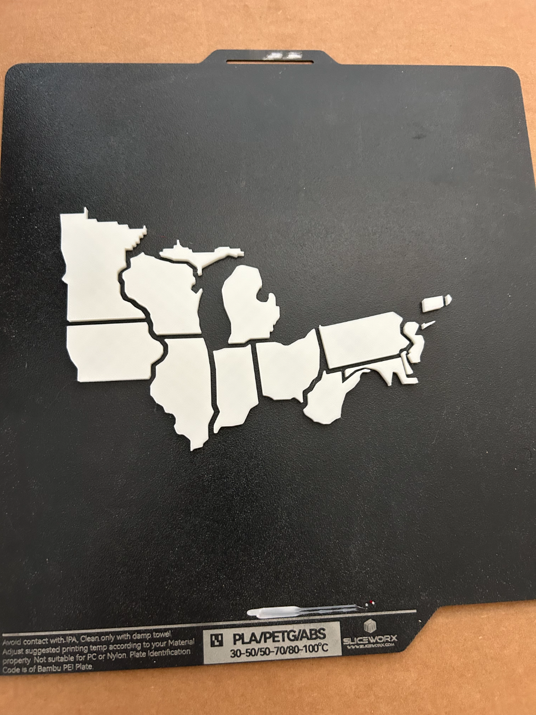 USA Frame Map w Individual Pieces, States Traveled