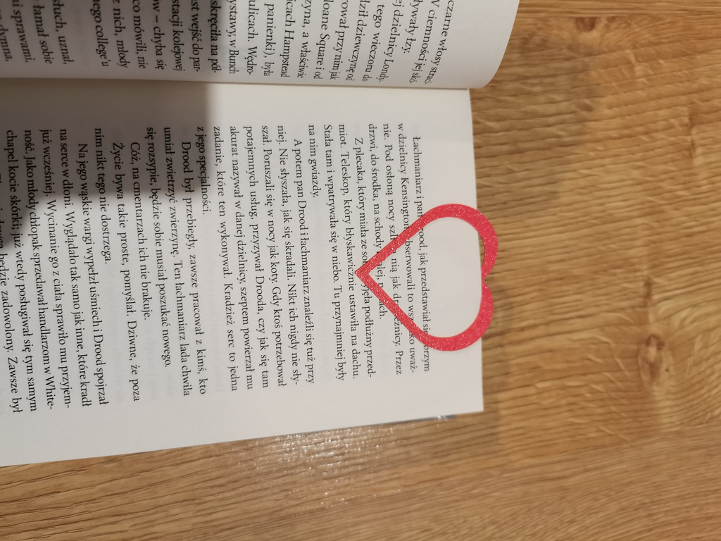 Heart paper clip, bookmark.