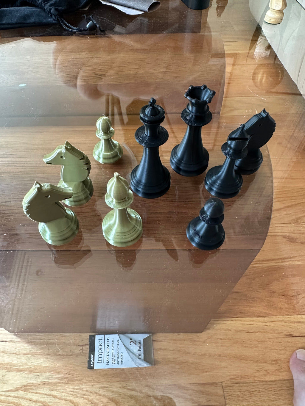 Chess set with magnet slot