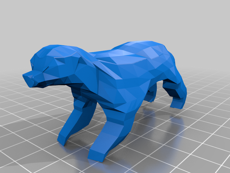 Low Poly Honey Badger for Dual Extrusion