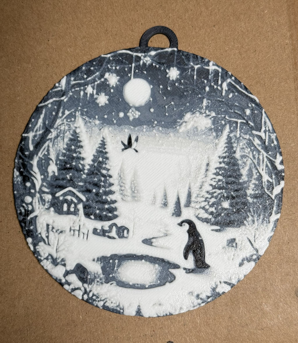 snow globe christmas landscape hueforge