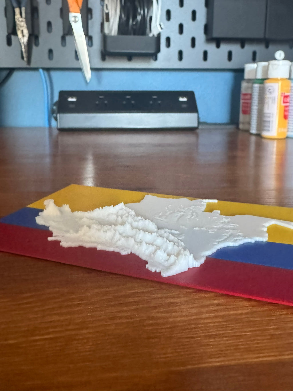 Topography Map - Colombia W/ Flag Background