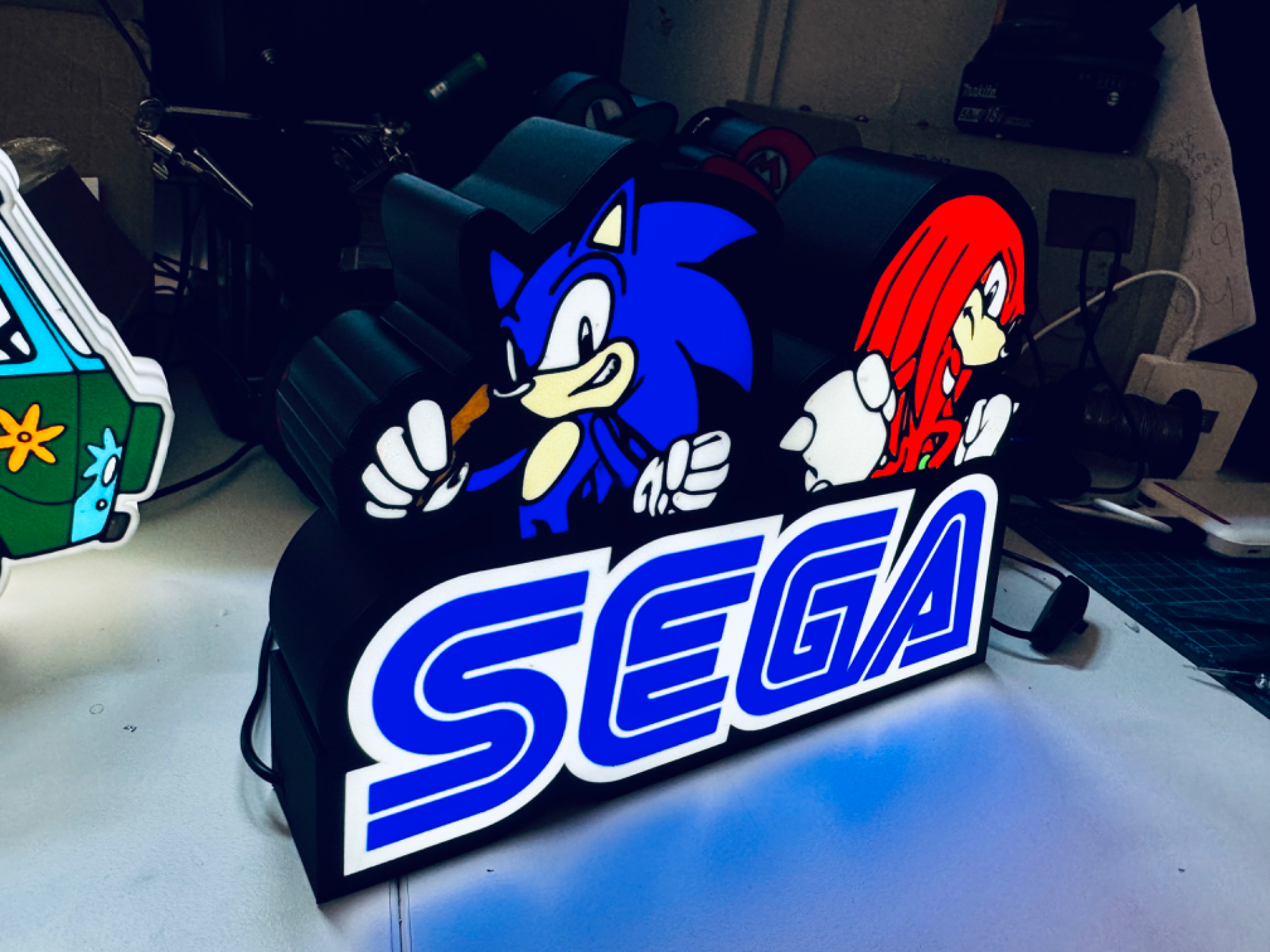 SEGA with Sonic and Knuckles Light Up Sign