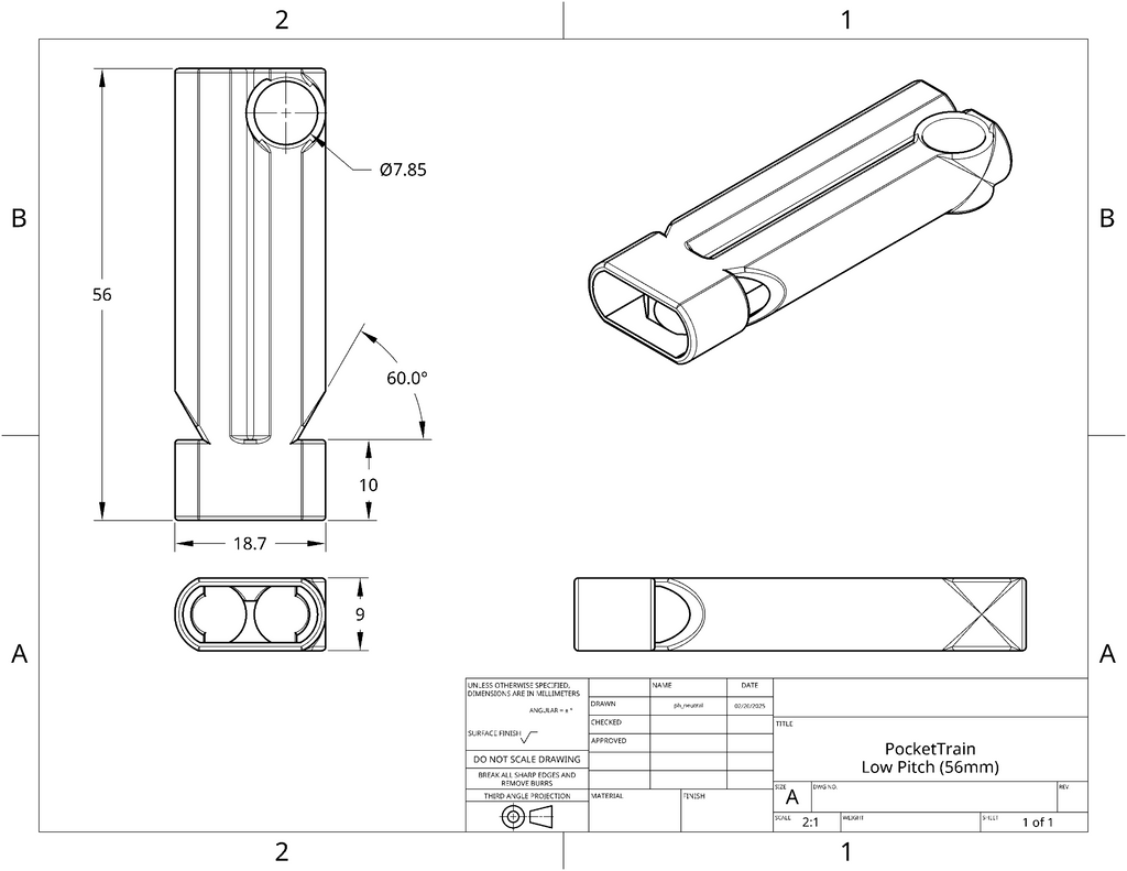 PocketTrain - small, loud two tone Whistle