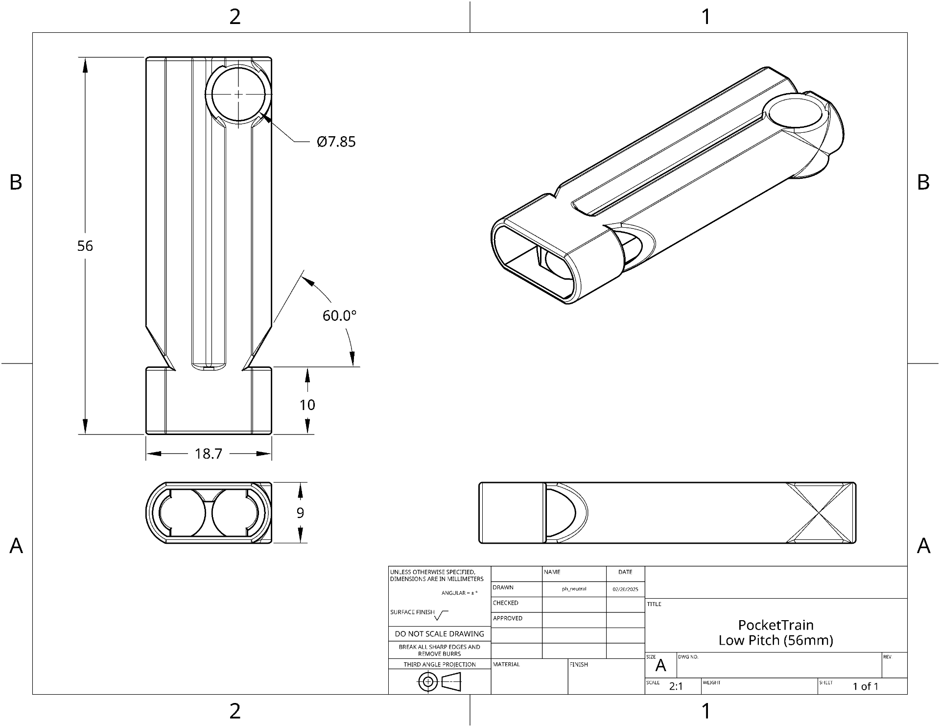 PocketTrain - small, loud two tone Whistle