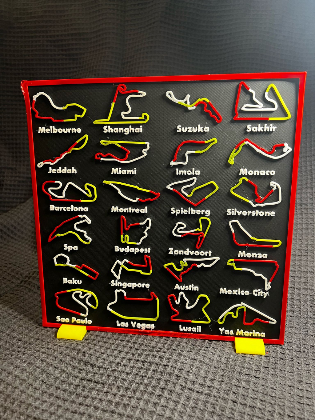F1 2025 Calendar - 3-Sector Multicolor City Names