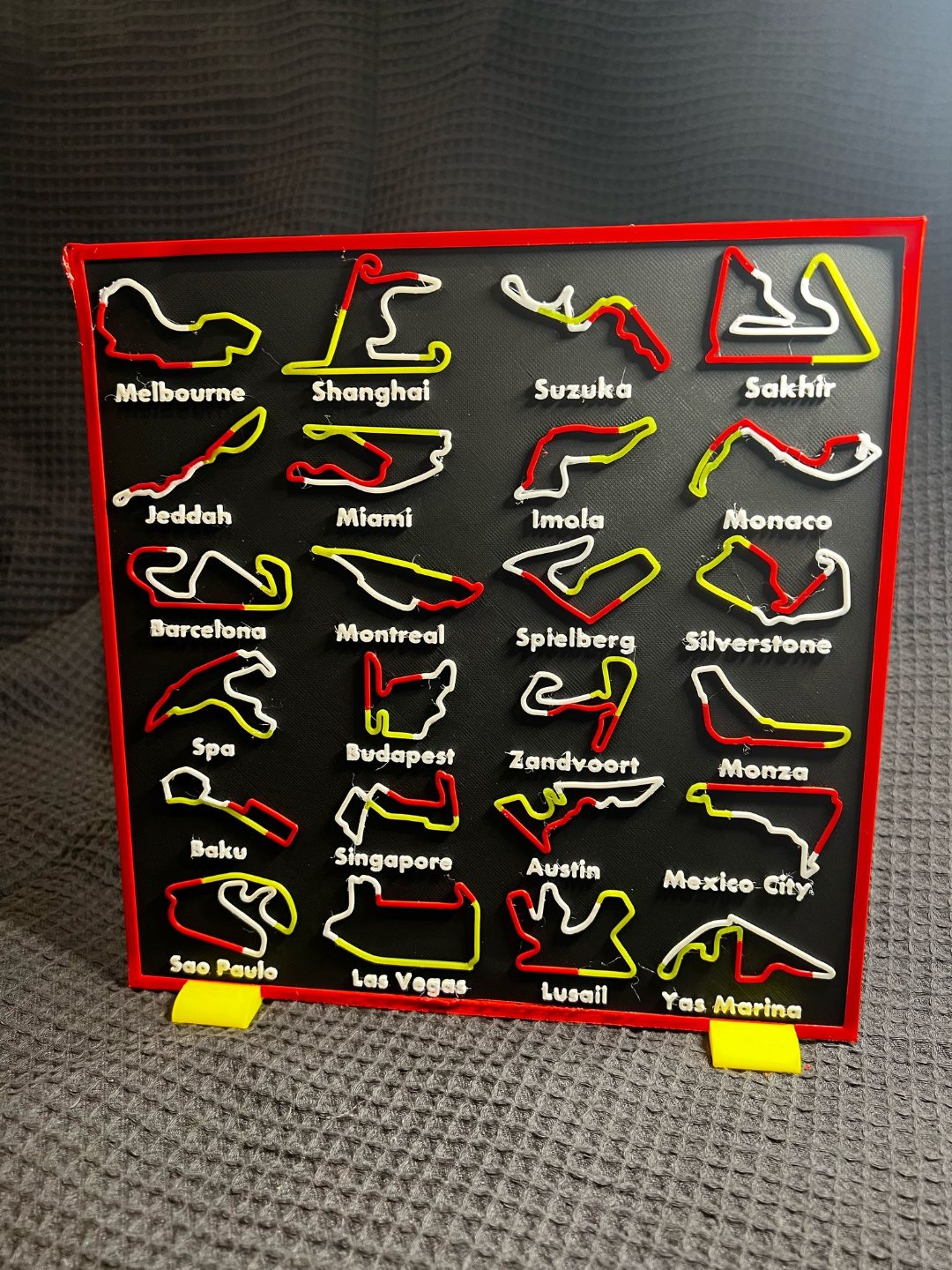 F1 2025 Calendar - 3-Sector Multicolor City Names