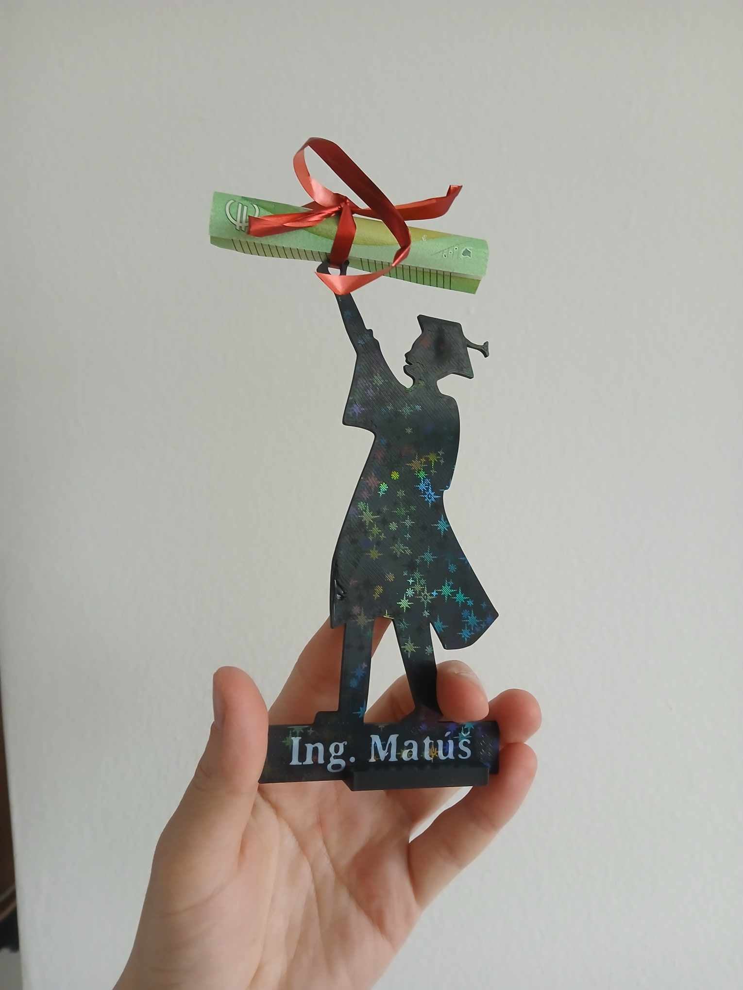 Graduation figurine with text - stylish money gift