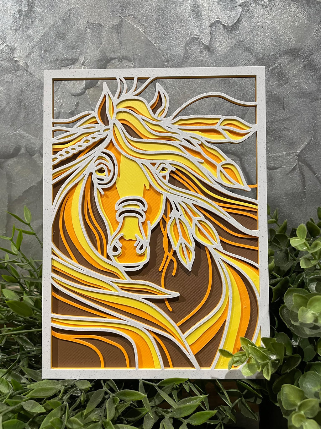 Customizable Layered mandala horse layered