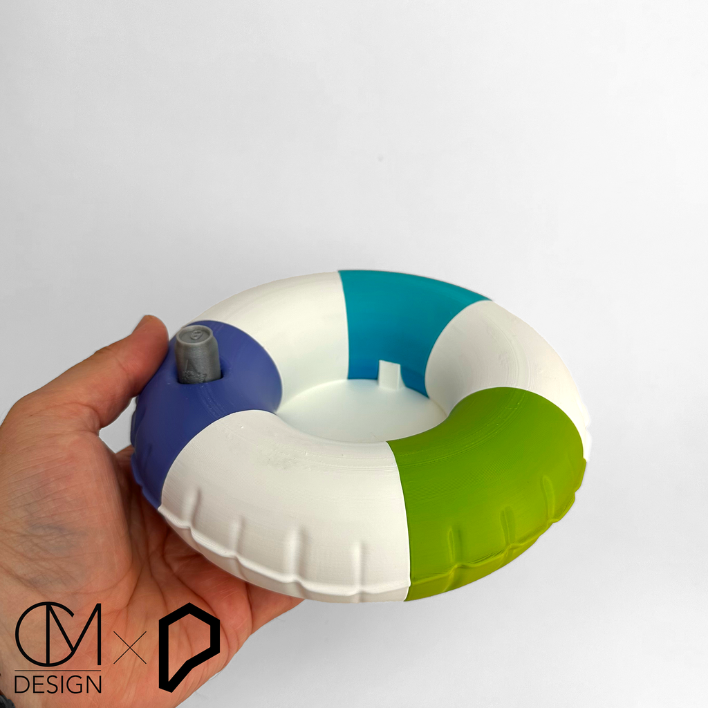 Pool Float Coaster - Inflatable donut ring koozie for bottles & cans