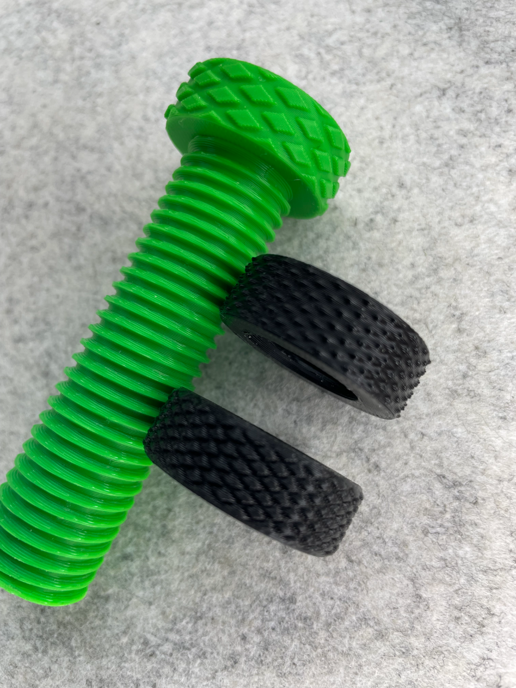 Bolt with various textures