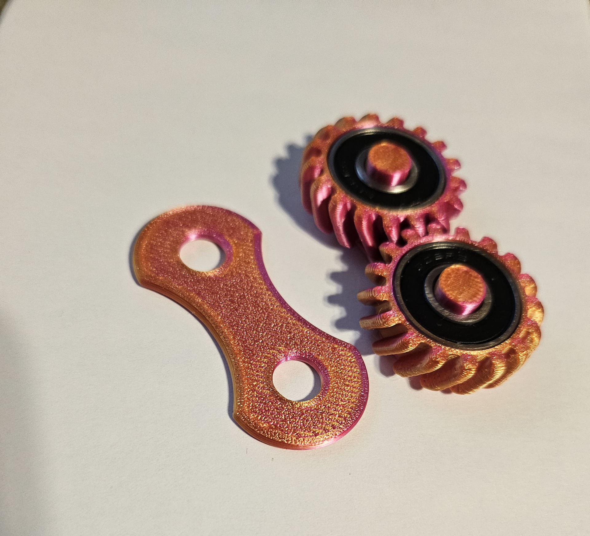 Helical Gear x2 608 Bearing Fidget Snap Fit