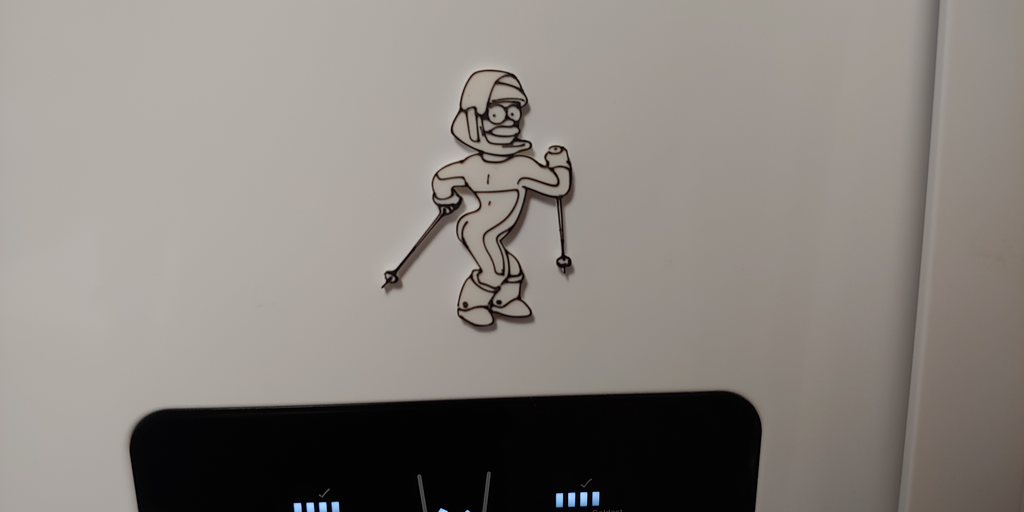 Ned Flanders Skiing fridge magnet (No AMS Needed)