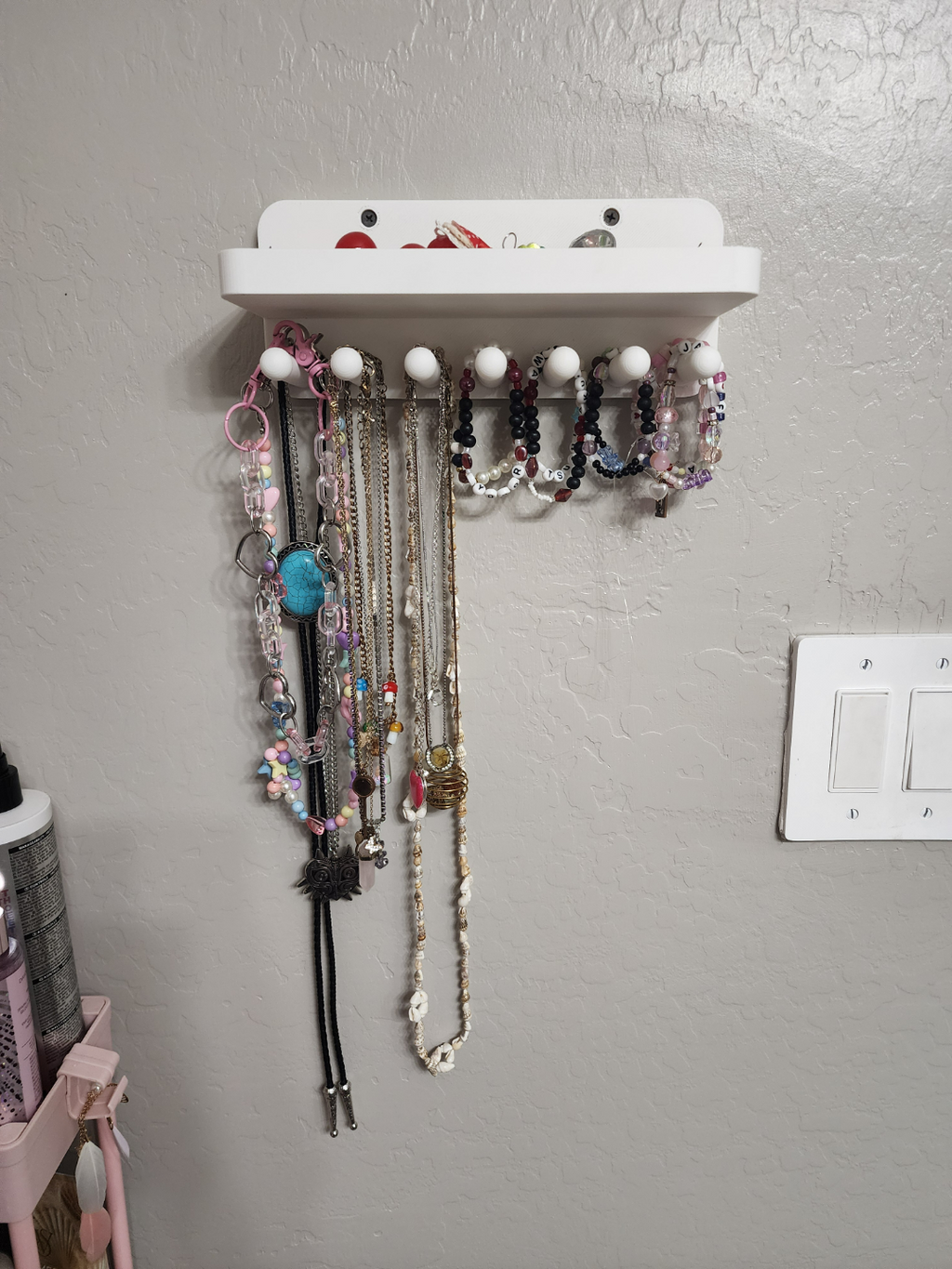 Jewelry holder / shelf with screw holes Large