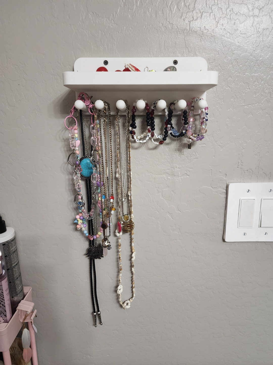 Jewelry holder / shelf with screw holes Large