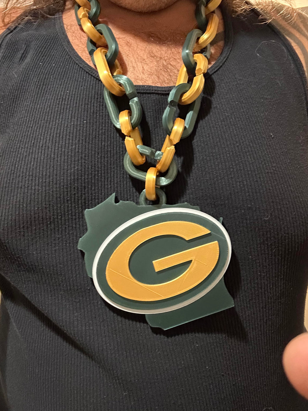 Green Bay Packers Wisconsin Logo Pendant & Chain