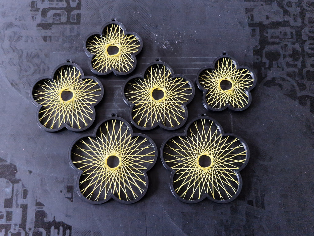 Spring flower string earrings in 3 sizes