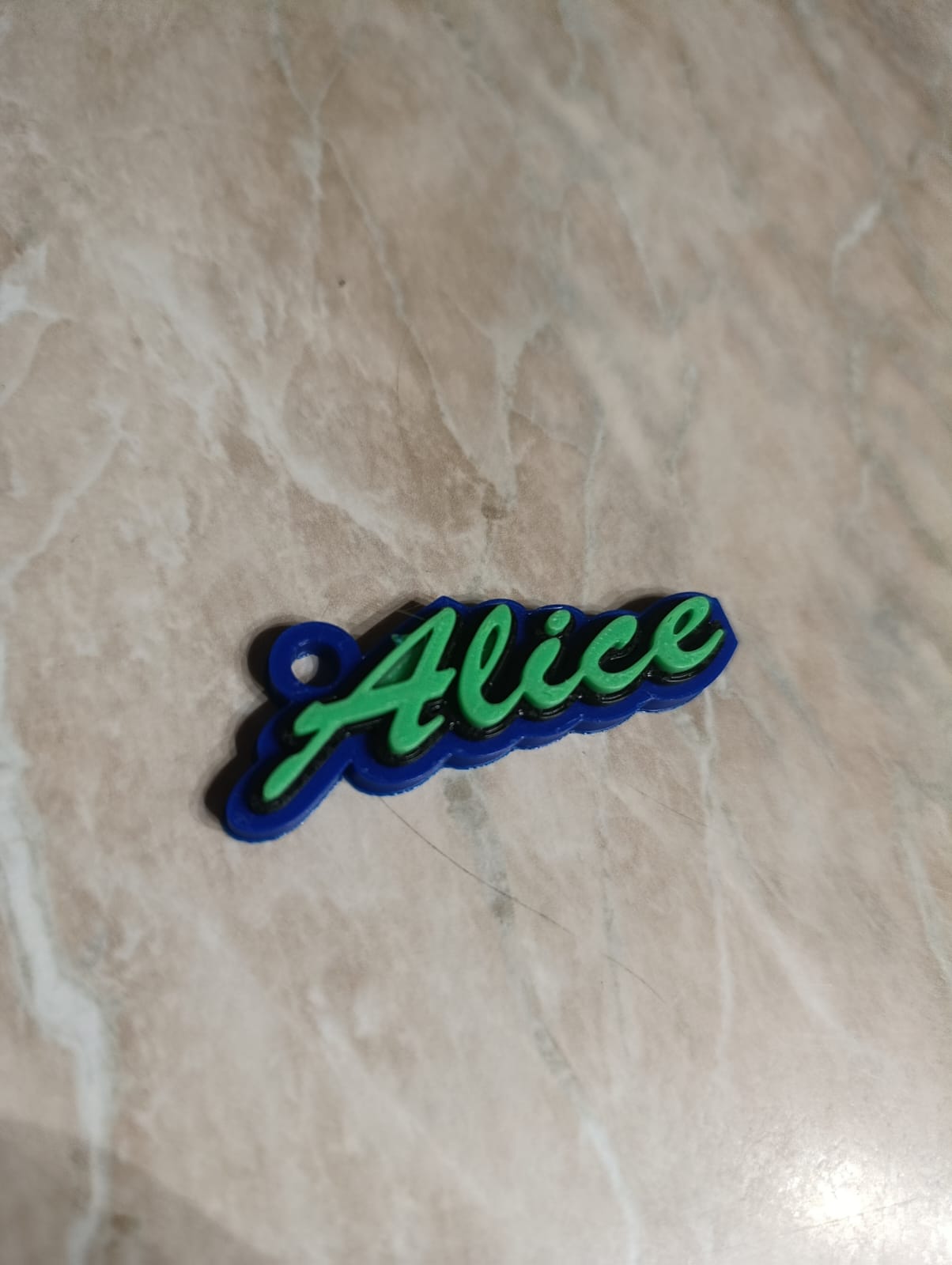 Portachiavi con nome multicolore con AMS