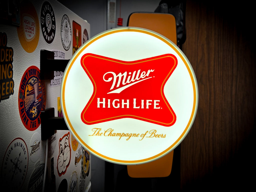 MILLER HIGH LIFE ~ 2-Sided Round Lightbox