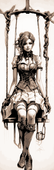 Victorian Era Window Washer Girl - Dressed for the daily Swing - Set of 3 Bookmarks