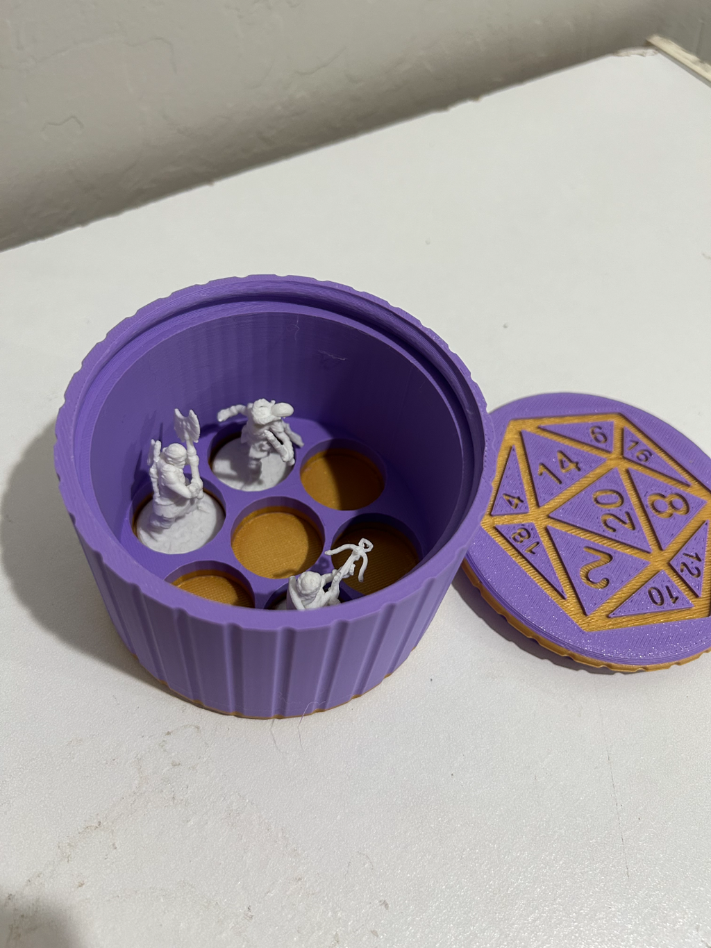 DND Dice and Miniature Storage With Screw On Lid