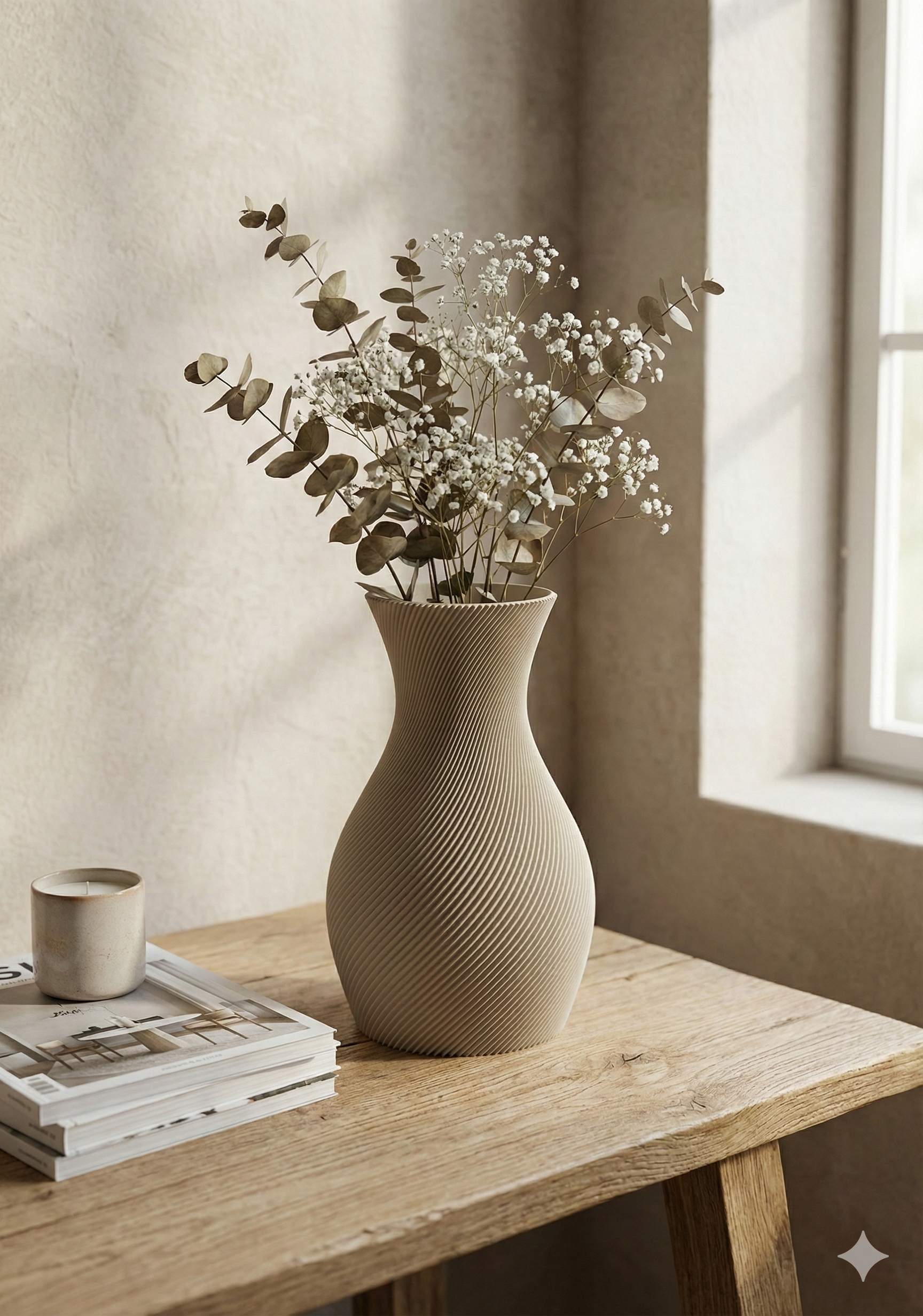 Elegant Ribbed Vase | Spiral Mode Compatible