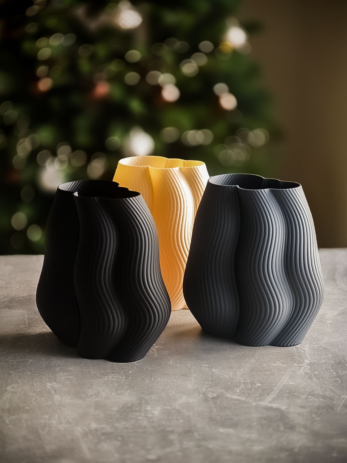Moderne, Ripped/Ribbed Designvase Deko Vase
