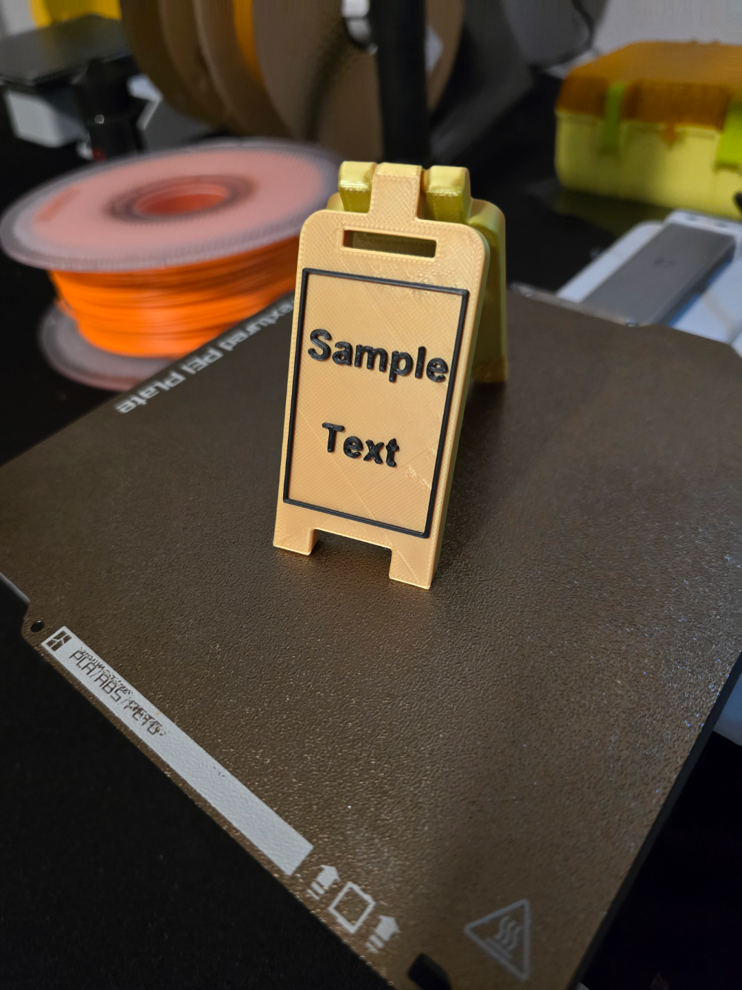 Customizable Caution Sign - Print in Place!