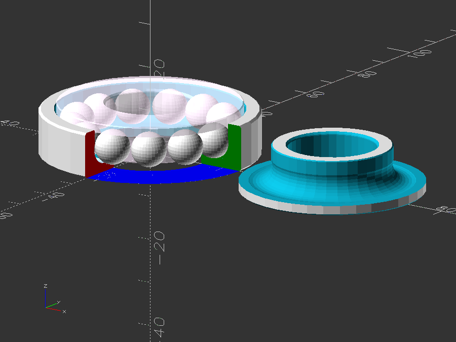 Snap Fit diagonal axial bearing