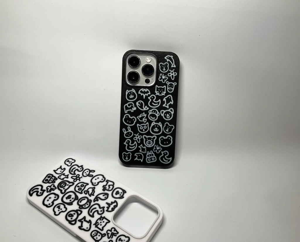 iPhone14pro可爱动物涂鸦手机壳