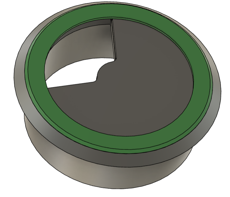 End cap & retention ring for "P... Cable Grommet"