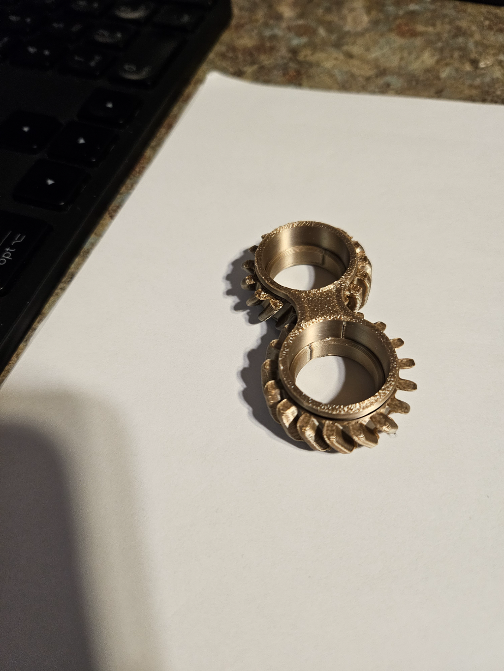 Helical Gear x2 Fidget - Snap Fit (no glue)