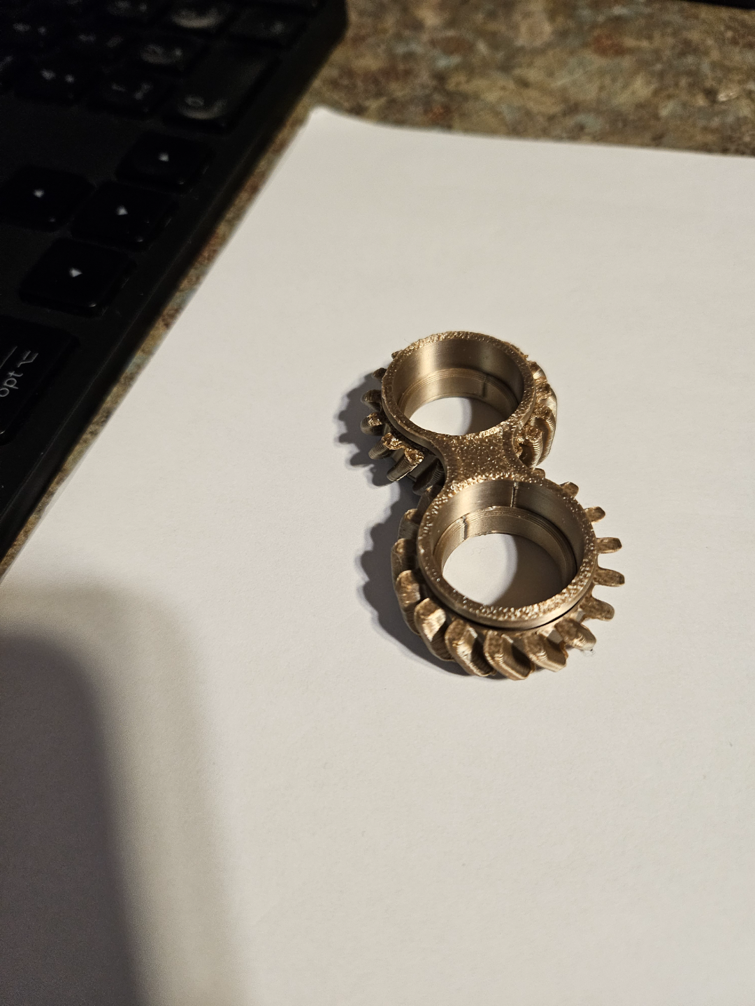 Helical Gear x2 Fidget - Snap Fit (no glue)