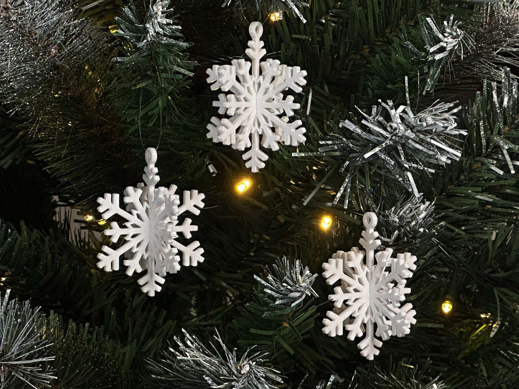 3D Snowflake Puzzle. Snap-Fit New Year's decor