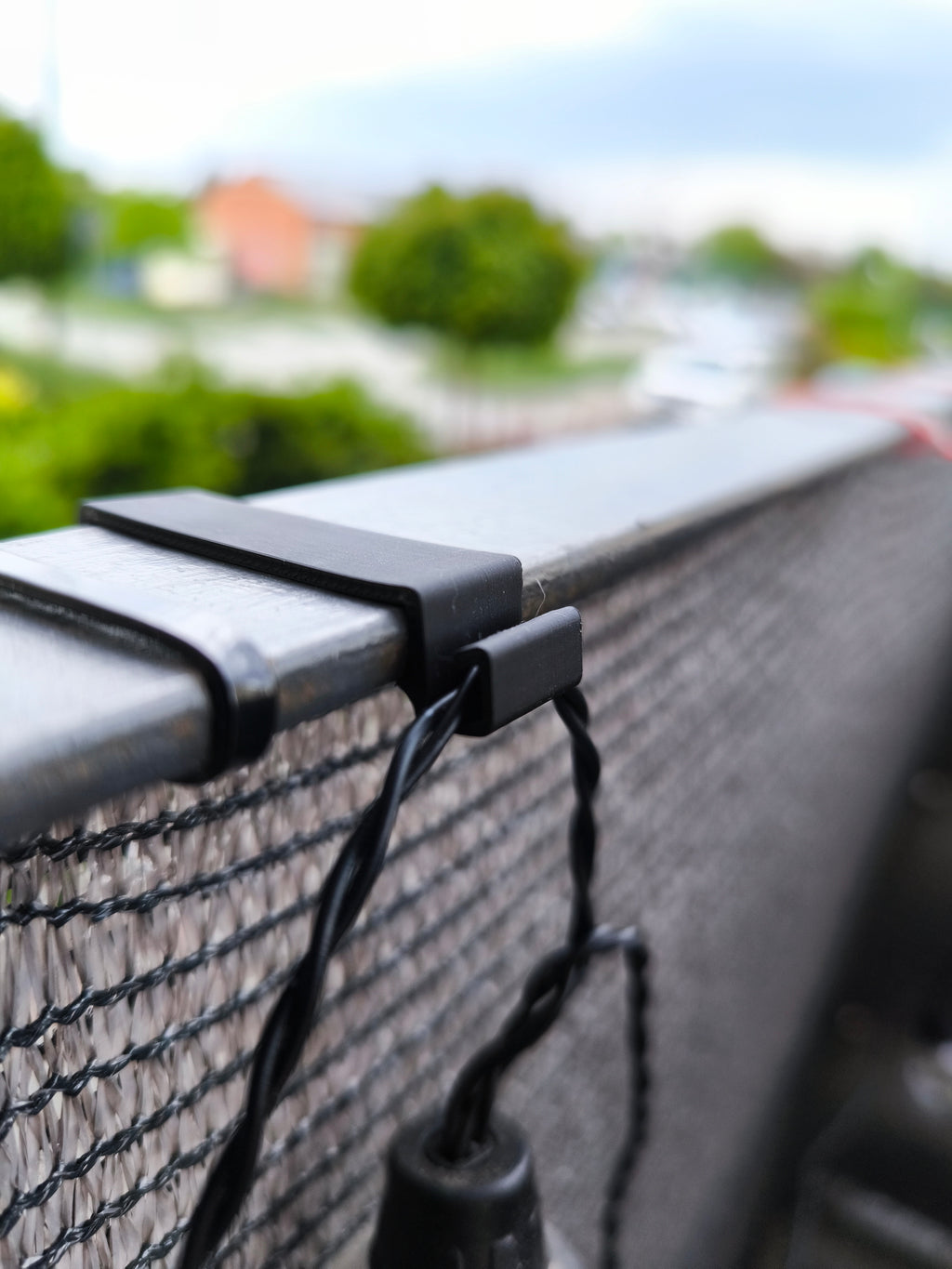 Balcony terrace hook for wires etc