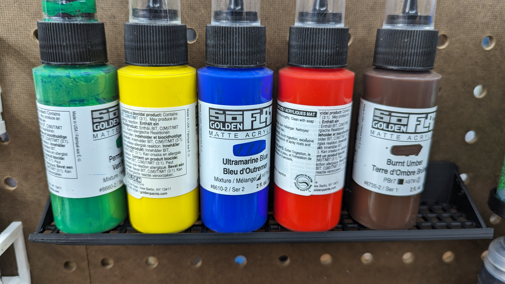 Pegboard Shelf for Monument Hobby Paints