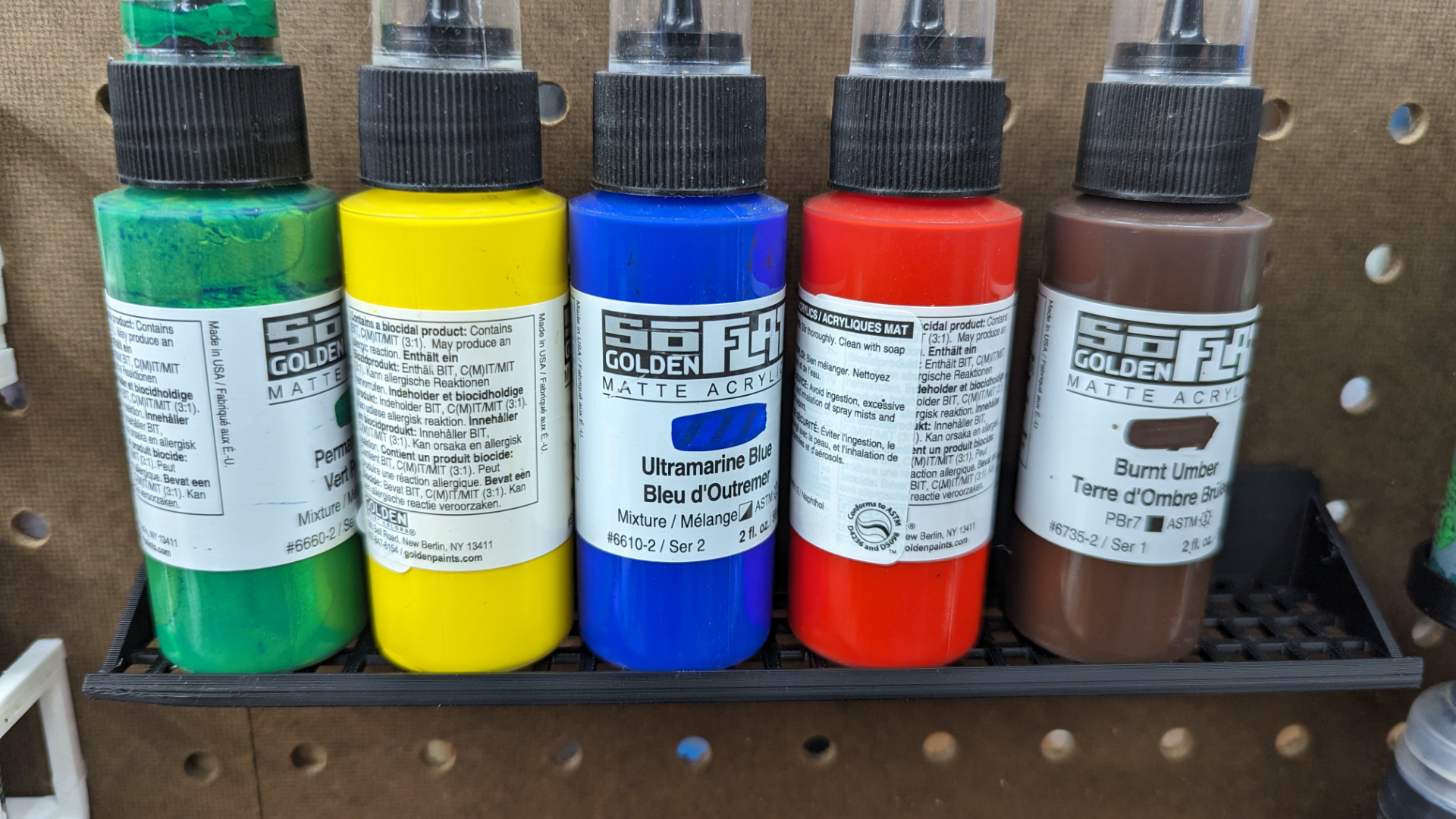 Pegboard Shelf for Monument Hobby Paints