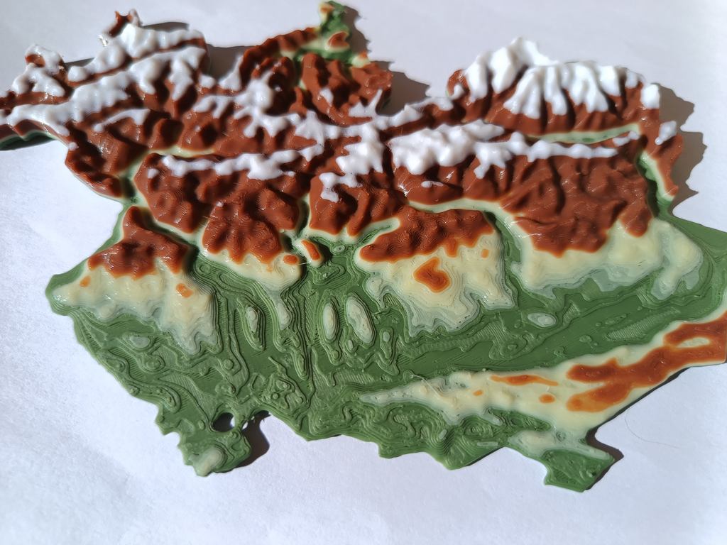 Terrain Map - Colored - Switzerland- No AMS Nedded