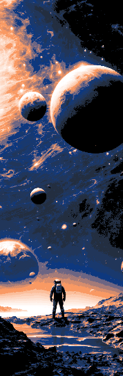 Event Horizon - Fantasy Space Scenes as Set of 3 Bookmarks