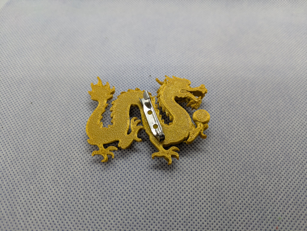 Chinese Dragon brooch for lapel or tie