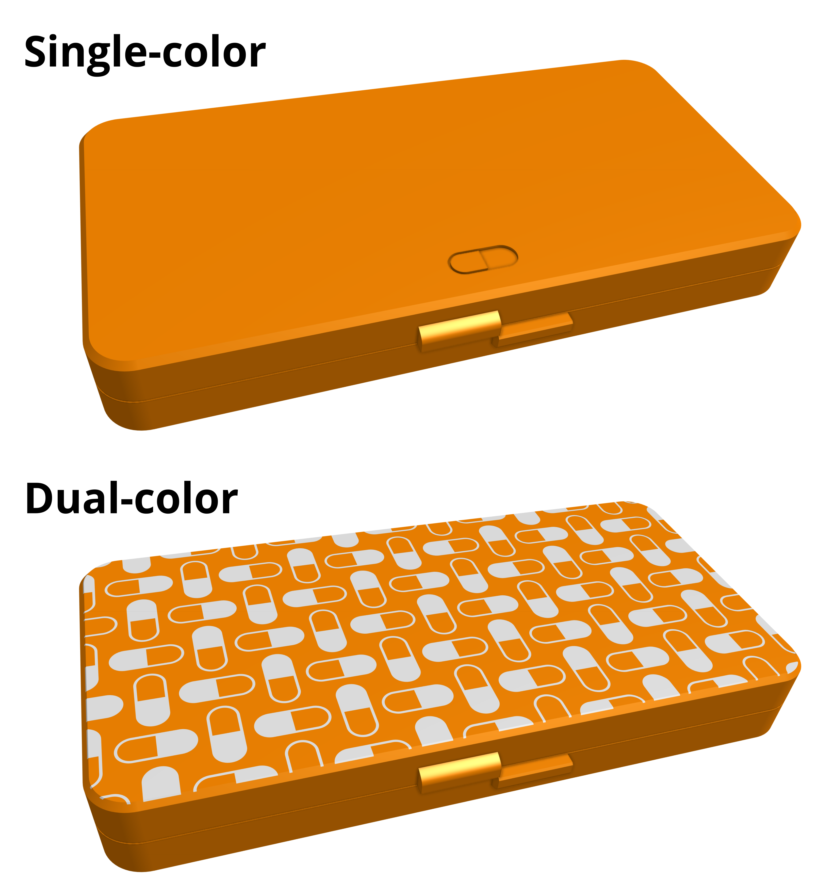 Compact weekly pill box