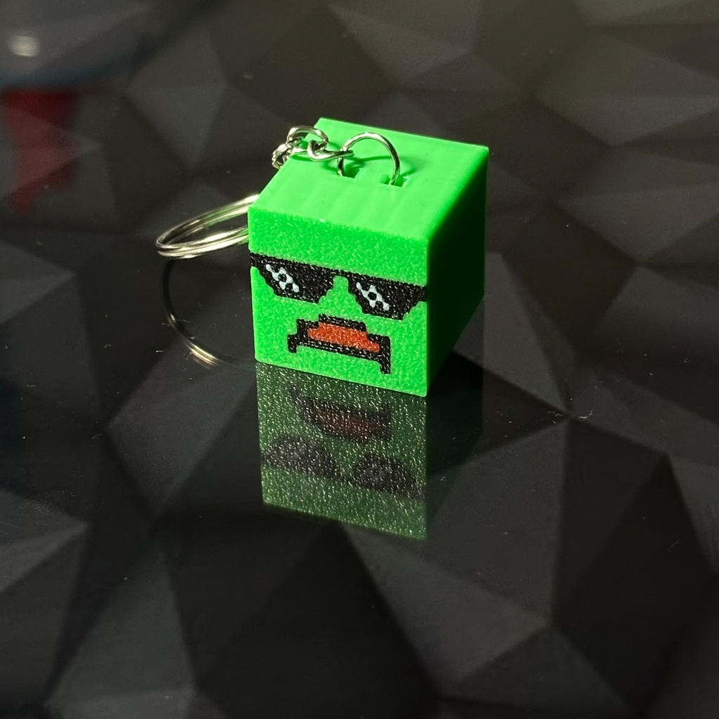 Zombie keychain from Unturned with swag glasses