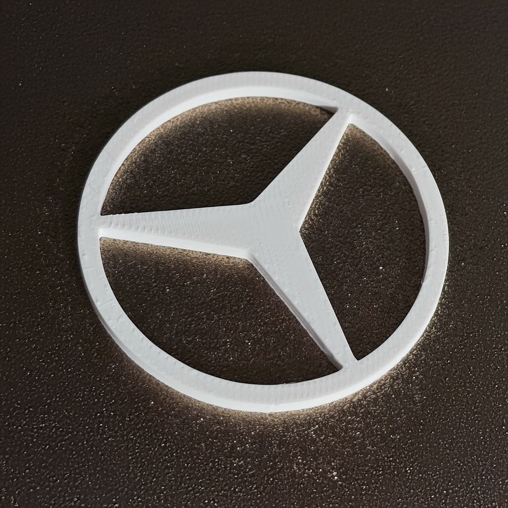 Mercedes Benz Emblem Logo - 3D Printed (No Text)