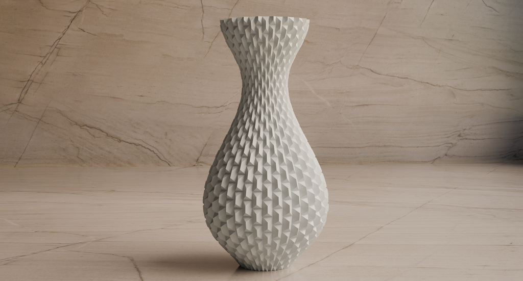 vase with rectangular pattern