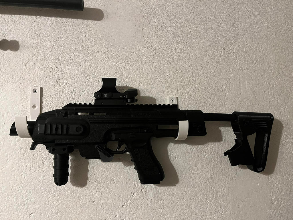 Holders, hangers for weapons and more