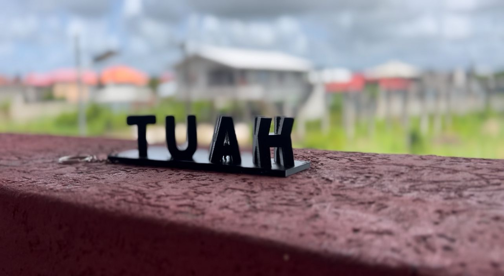 Text flip hawk tuah keychain