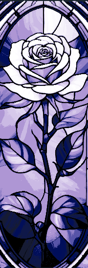 Stained Glass Roses in Bloom - Set of 3 Bookmarks colored in Hueforge