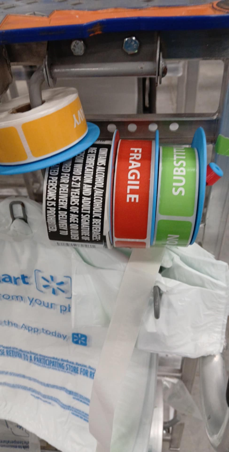 Walmart label divider for OGP carts