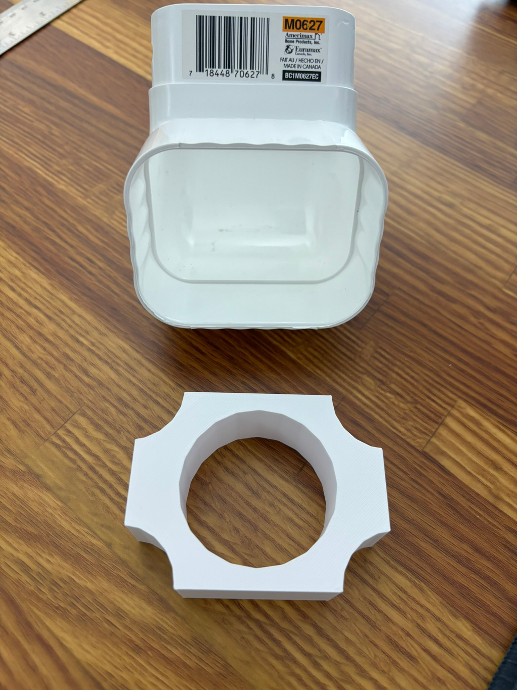 Adapter metal gutter drain to pvc downspouts