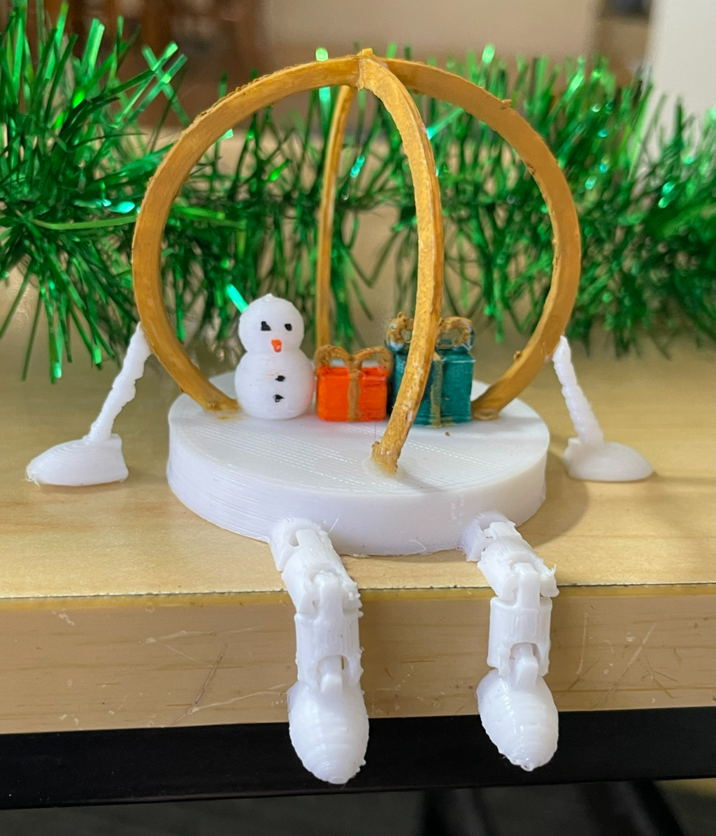 Articulated Christmas snow globe